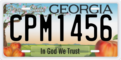 GA license plate CPM1456