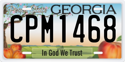 GA license plate CPM1468