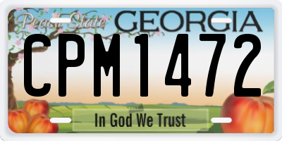 GA license plate CPM1472