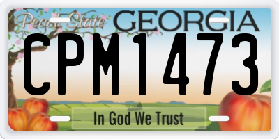 GA license plate CPM1473