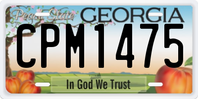 GA license plate CPM1475