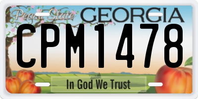 GA license plate CPM1478