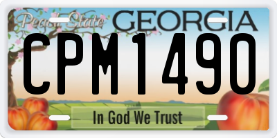GA license plate CPM1490