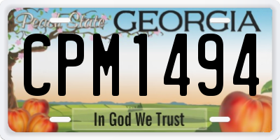 GA license plate CPM1494