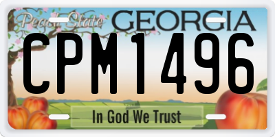 GA license plate CPM1496