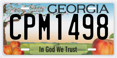 GA license plate CPM1498