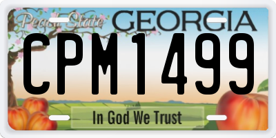 GA license plate CPM1499