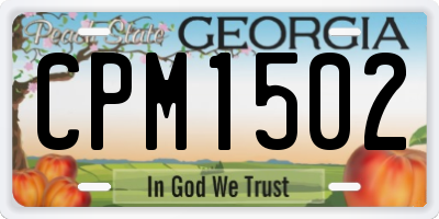 GA license plate CPM1502