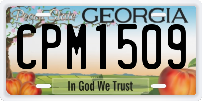 GA license plate CPM1509
