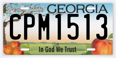 GA license plate CPM1513
