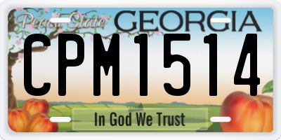 GA license plate CPM1514
