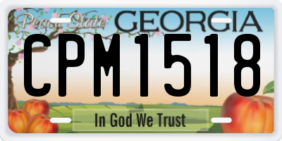 GA license plate CPM1518