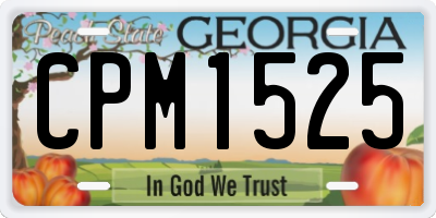 GA license plate CPM1525