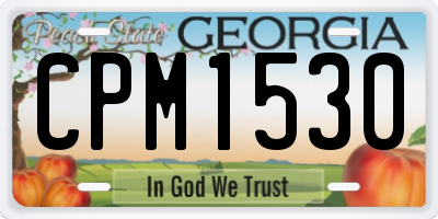 GA license plate CPM1530