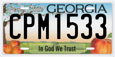 GA license plate CPM1533
