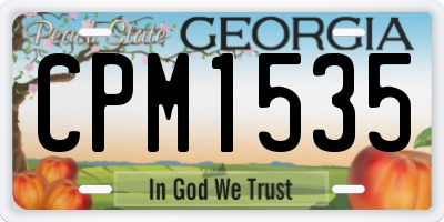 GA license plate CPM1535