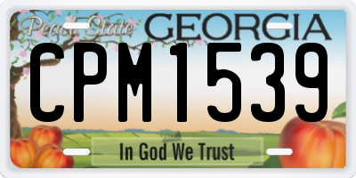 GA license plate CPM1539