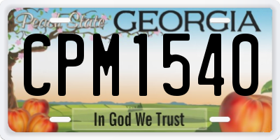 GA license plate CPM1540