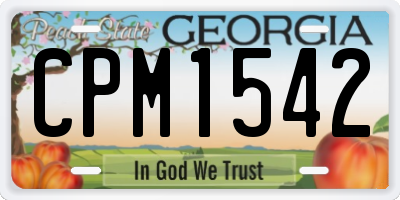 GA license plate CPM1542
