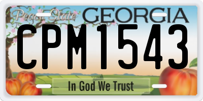 GA license plate CPM1543