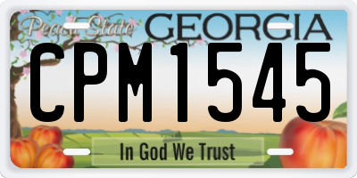 GA license plate CPM1545