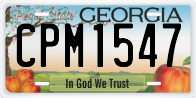 GA license plate CPM1547