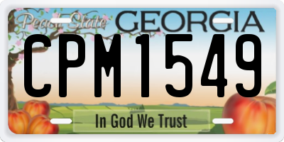 GA license plate CPM1549