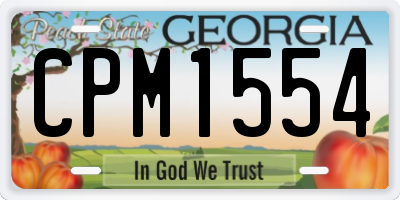 GA license plate CPM1554
