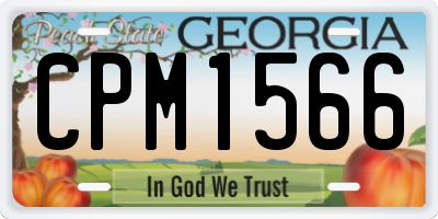 GA license plate CPM1566