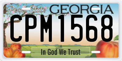 GA license plate CPM1568