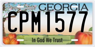 GA license plate CPM1577