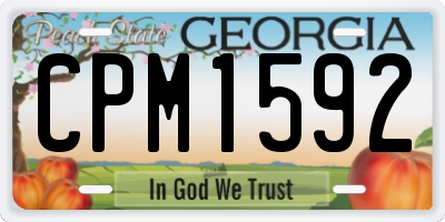 GA license plate CPM1592
