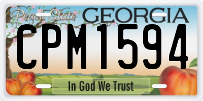 GA license plate CPM1594
