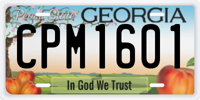 GA license plate CPM1601