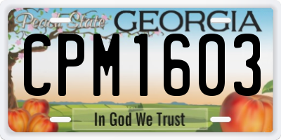 GA license plate CPM1603