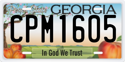 GA license plate CPM1605