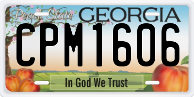 GA license plate CPM1606