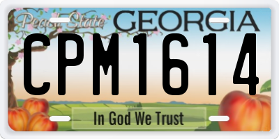GA license plate CPM1614