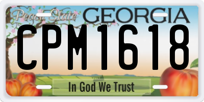 GA license plate CPM1618