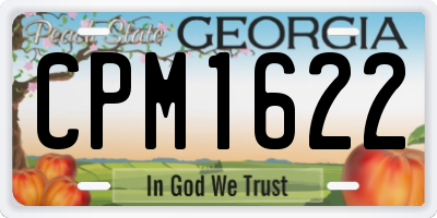 GA license plate CPM1622