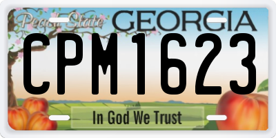 GA license plate CPM1623
