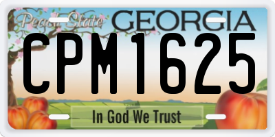 GA license plate CPM1625