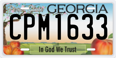 GA license plate CPM1633