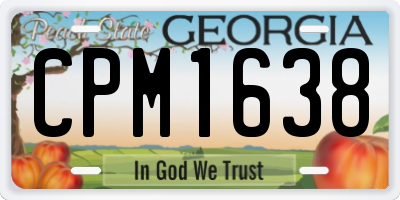 GA license plate CPM1638