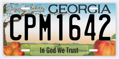 GA license plate CPM1642