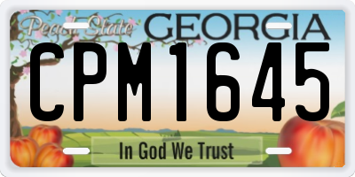GA license plate CPM1645