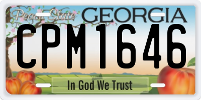 GA license plate CPM1646