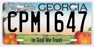 GA license plate CPM1647