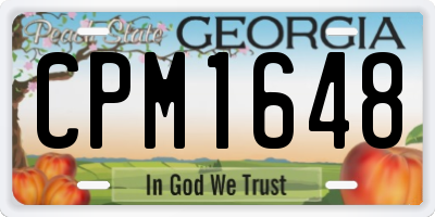 GA license plate CPM1648