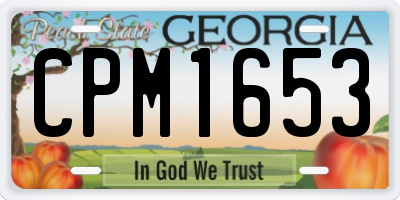 GA license plate CPM1653
